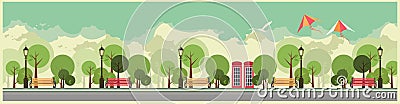 City Park Vector Illustration